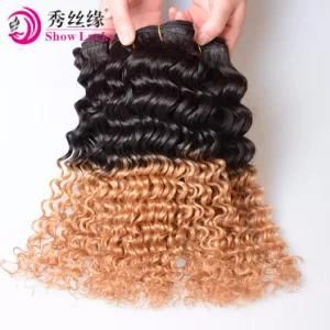 Fashion Style Cambodian Deep Curly Hair 1b/27 Blonde Color 100% Unprocessed Ombre Hair Bundle