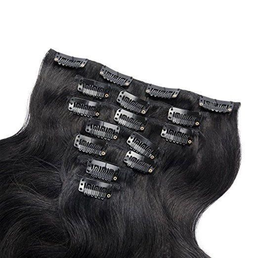 Brazilian Hair Extension Body Wave Clip in Human Hair Extension (AV-CH70-14-1)