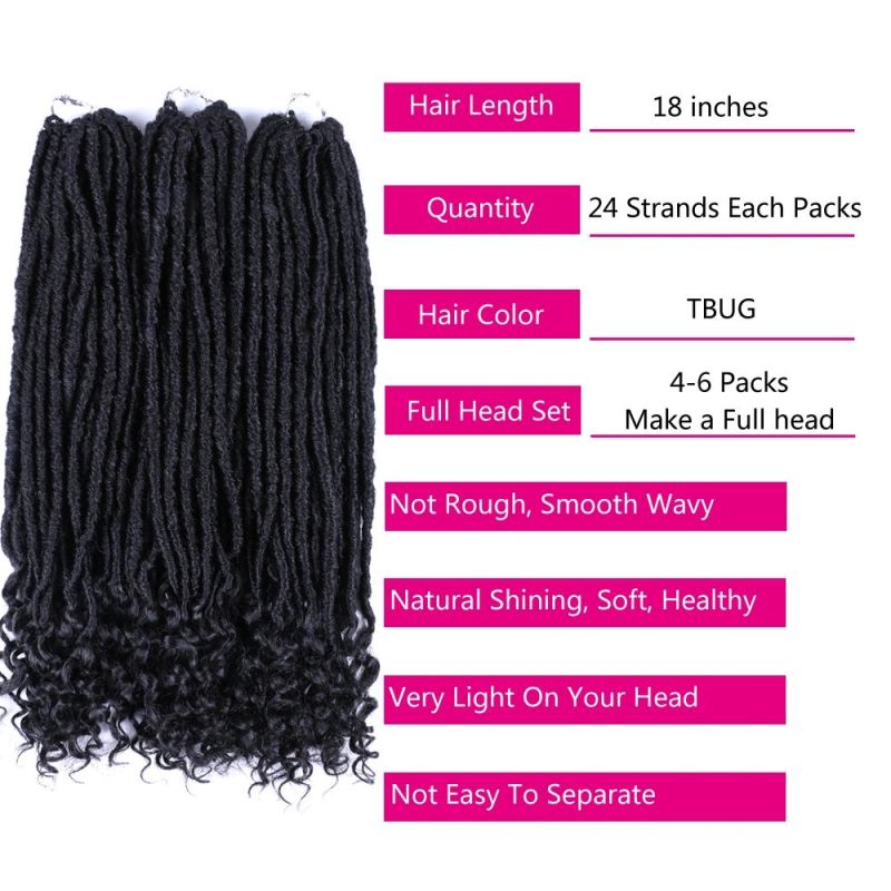 18 Inch 24 Strands Dreadlocks Hair Extensions Goddess Faux Locs Crochet Hair