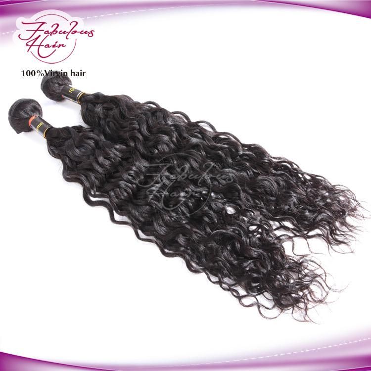 Double Wefts Unprocessed Natural Wave 1b# Color Human Hair Weaving