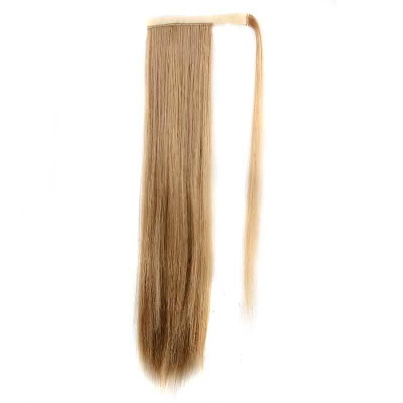 Ombre Blond Synthetic Magic Paste Drawstring Ponytail Hair Chip in Hair Extension