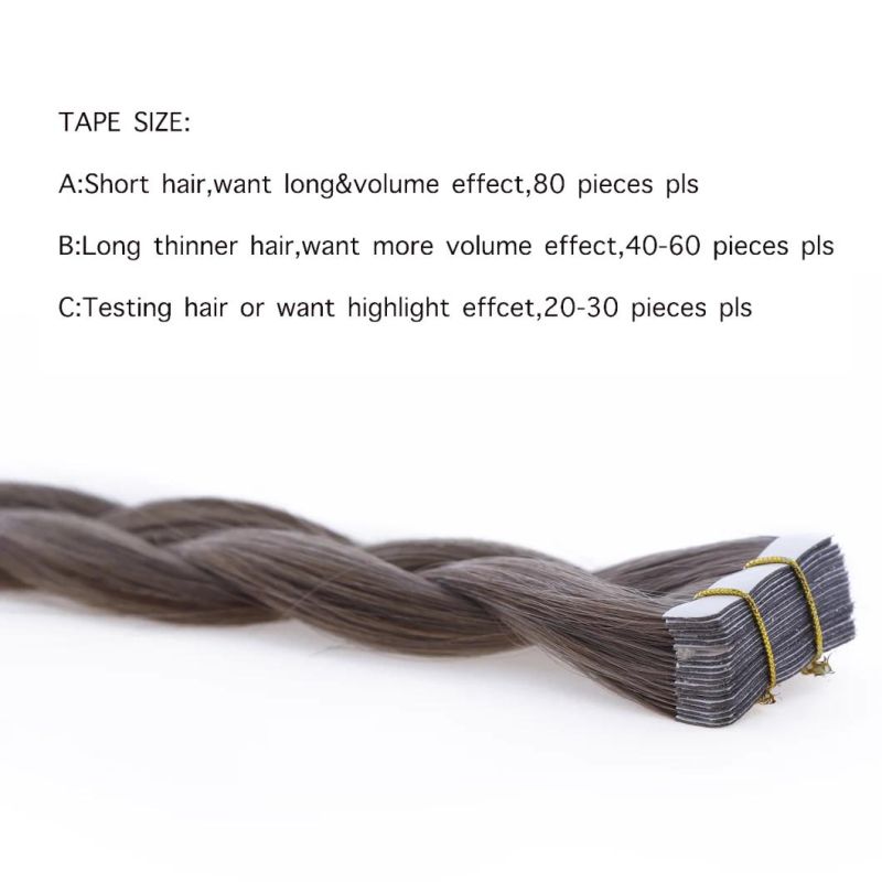 Human Tape European Natural Seamless Skin Weft 12"-22" Black Brown Blonde 100% Virgin Remy #2 Color 100 Grams Brazilian Hair Extensions