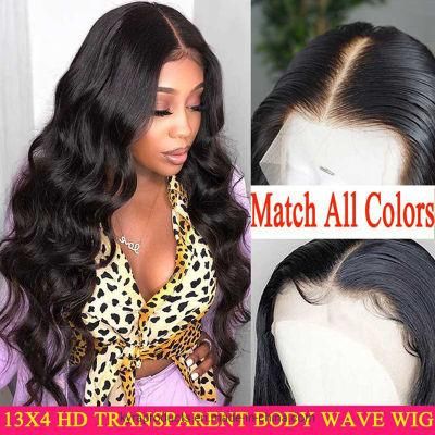 HD Transparent Lace Frontal Wigs Body Wave Wig Invisible Wavy 180 200 Density Lace Front Human Hair Wigs Remy Brazilian Wig