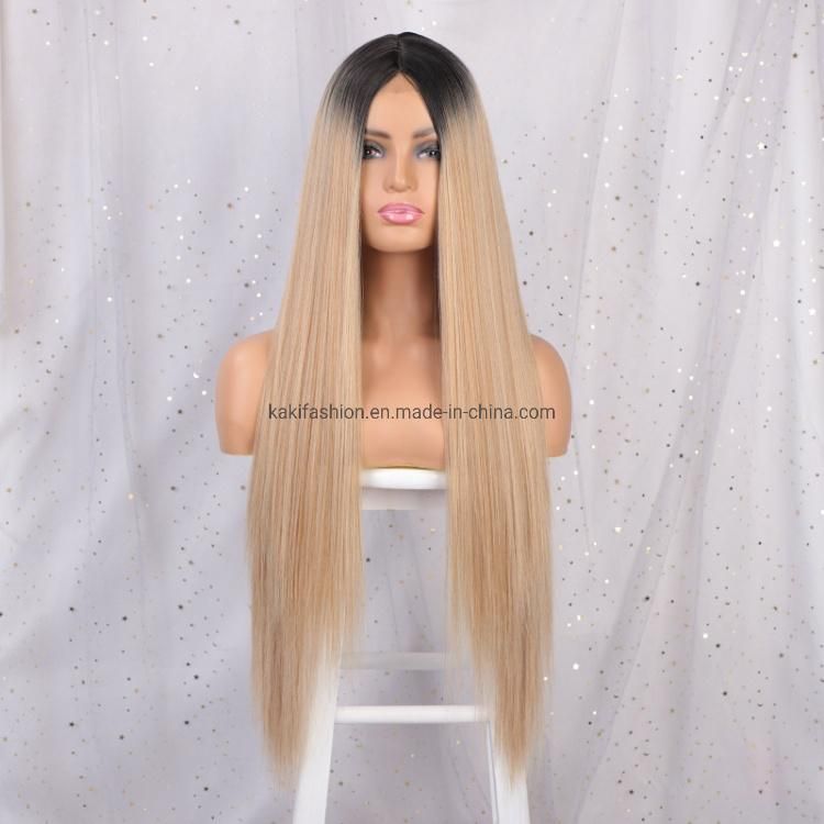 Wholesale Vendor 613 Long Silky Straight Synthetic Hair Wig for Black Women