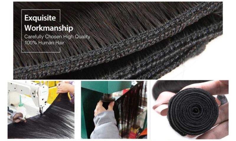 Wholesale Pre Colored Brown Straight Hair Weave Bundles Brazilian Human Hair Extension #4 Light Brown Color Remy Bundle