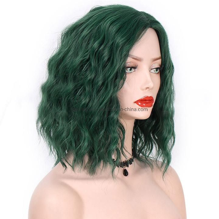 Kakiifashion Hair Green Synthetic Hair Wig Cosplay Party Wig for White Women and Black Women