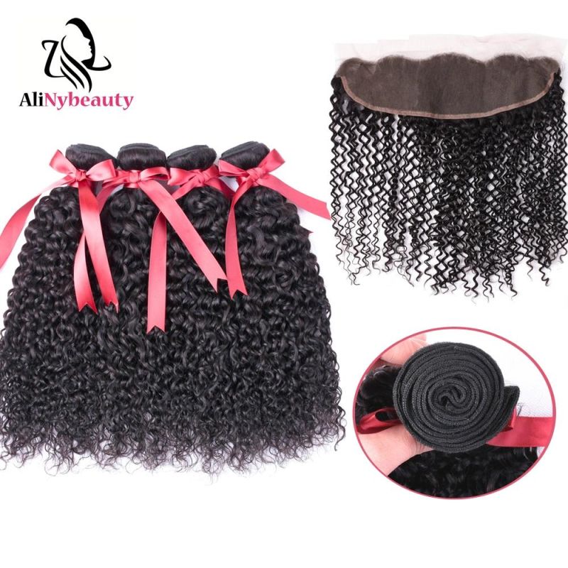 Virgin Hair 3 Bundles with Frontal Brazillian Human Hair