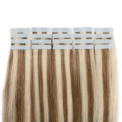 100% Virgin Hair Tape in Human Hair Extensions (AV-TP20-12/613)