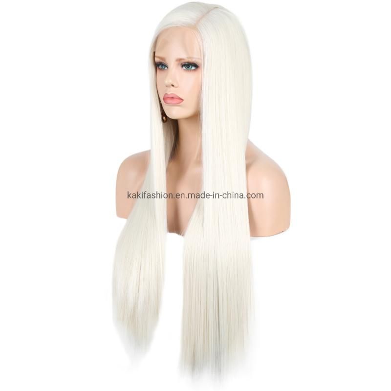 Latest Silky Straight Synthetic Frontal Lace Swiss Artificial Women Fiber Hair Wig