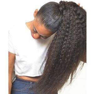 Kinky Straight Ponytail for Women Natural Coarse Yaki Clip in Ponytails