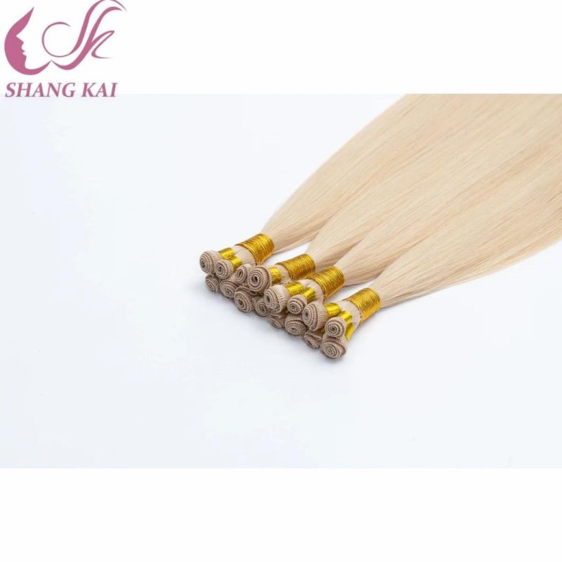 100% Russian Human Virgin Hair Cuticle Aligned Handtied Weft Hair