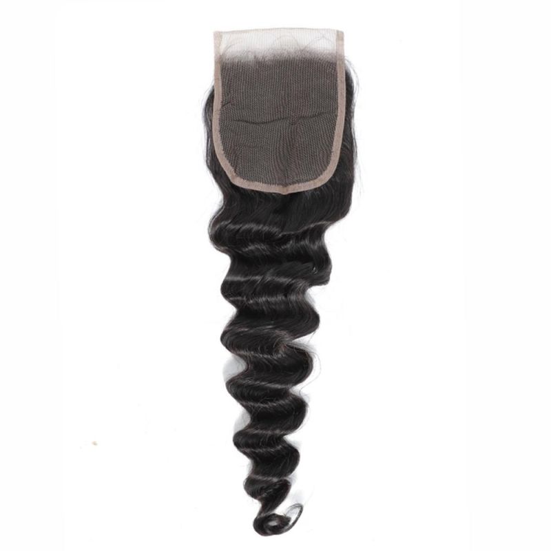 Kbeth Virgin Hair Bundle 4*4 Deep Loose Wave Closure 12-22 Inches 10A Grade Brazilian Full Soft Deep Wave Bundles Wholesale