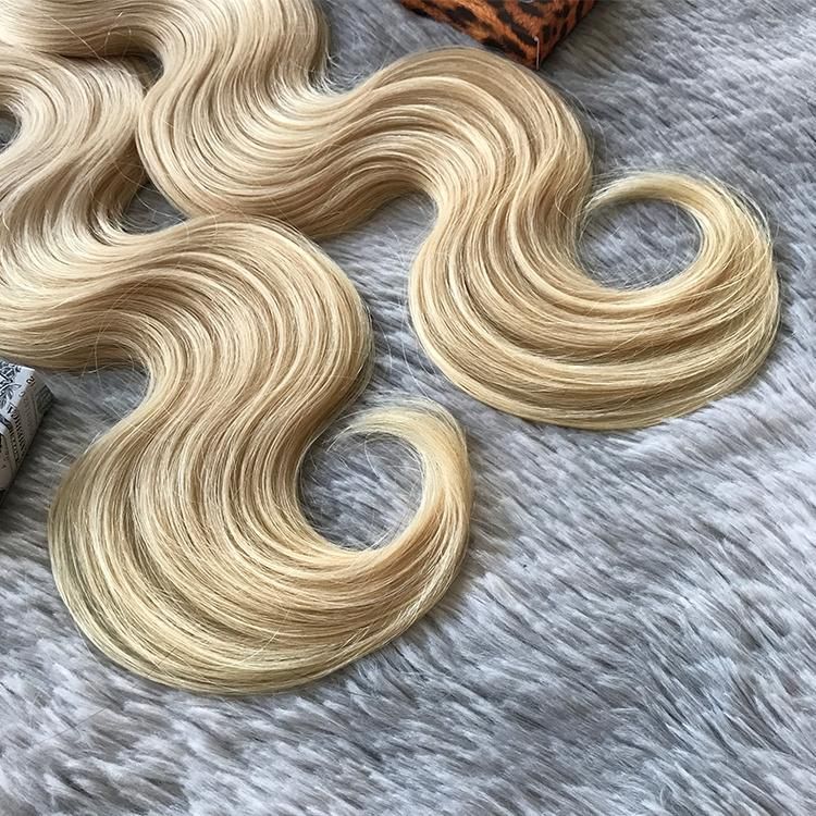 Wholesale Blonde Body Wavy Cuticle Aligned Human Hair Tape in Hair Extensions