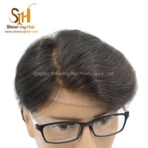 Fine Welded Mono Stock Indian Human Hair Natural Men Toupee