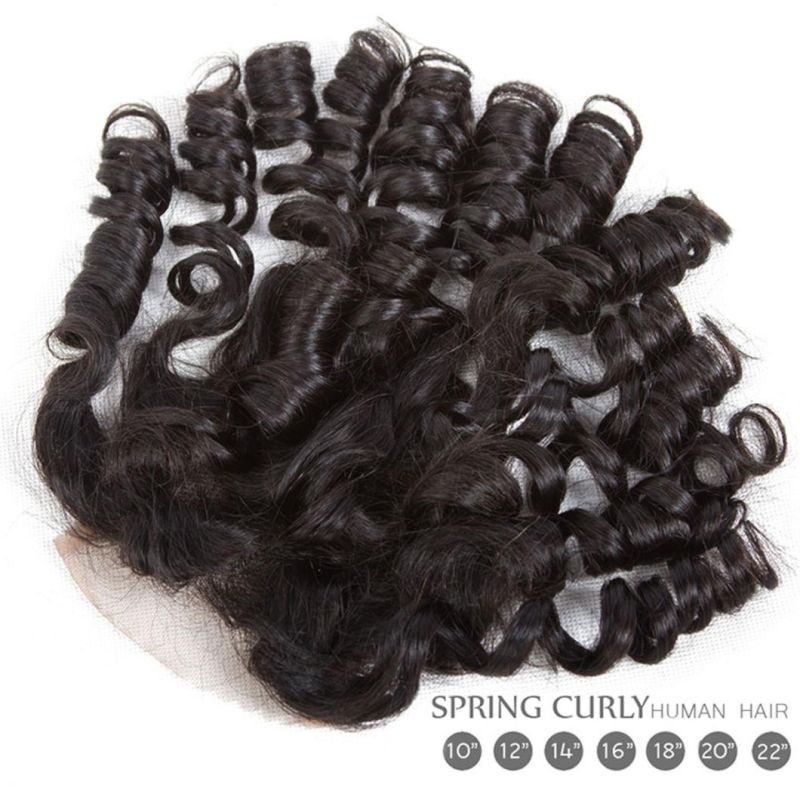 Brazilian Human Hair Loose Bouncy Curly Hair 2/3/4 Bundles with 4*4 Closure 100% Human Hair Natural Black Weave Extensions