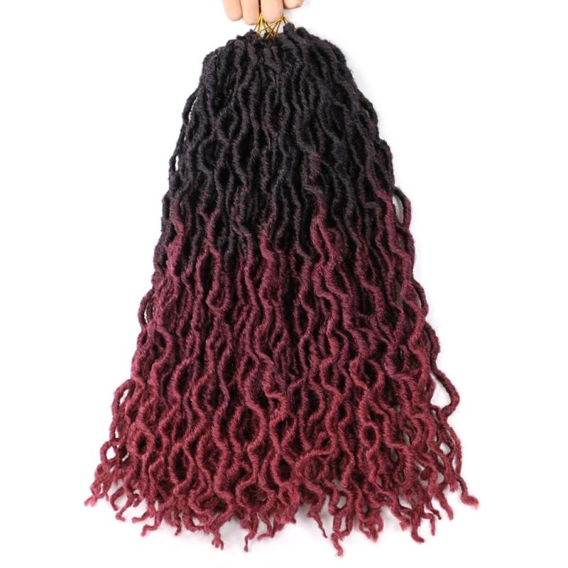 18" 24 Strands/Pack Synthetic Ombre Gypsy Locs Crochet Twist Braided Hair Goddess Locs Hair Extension