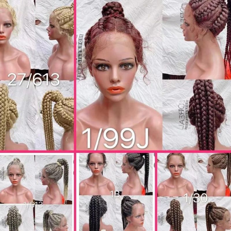 Perruque Tresse Box Black Braid Hair Wig Synthetic Hair Wigs Wholesale Long Box Braided Twist Lace Wigs for Black Women