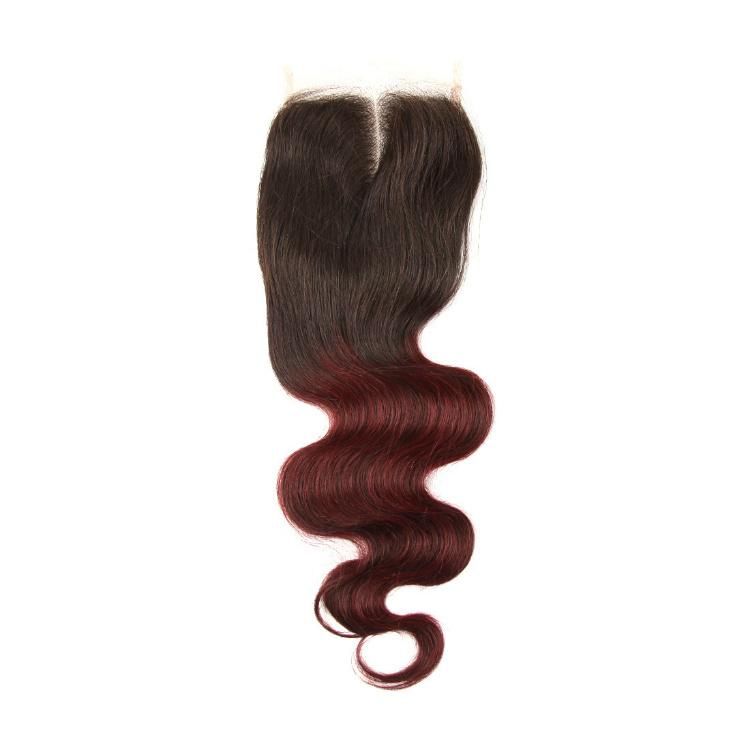 Wholesale 4X4 Lace Frontal Closure Body Wave Natural Human Hair#1b/99j