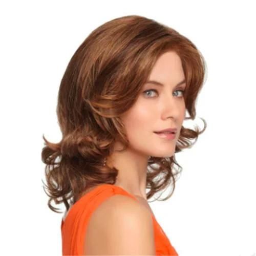 Brown Short Curly Wigs Synthetic Hair
