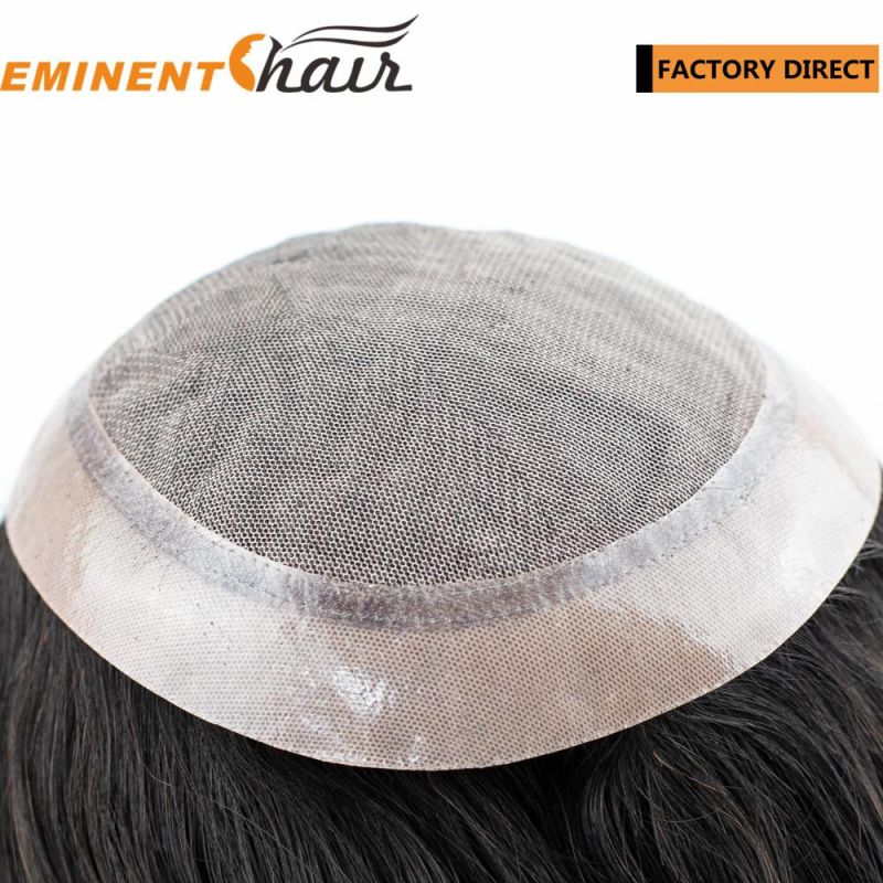 Lace with PU Coating Human Hair Replacement Custom Women Toupee