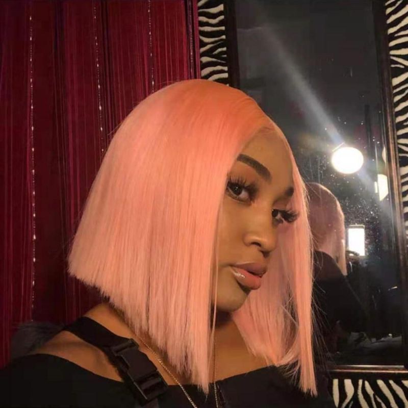 Kbeth Pink Mood Women Wigs Good Quality 2021 Fashion Aliexpress Hotsale Drop Shipping Brazilian Hair Custom Available Short Straight 5*5 Human Hair Wig