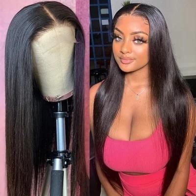 Remy Human Hair Transparent Lace Front Wig for Black Women 40 Inch Bone Straight Natural HD Lace Frontal Wig