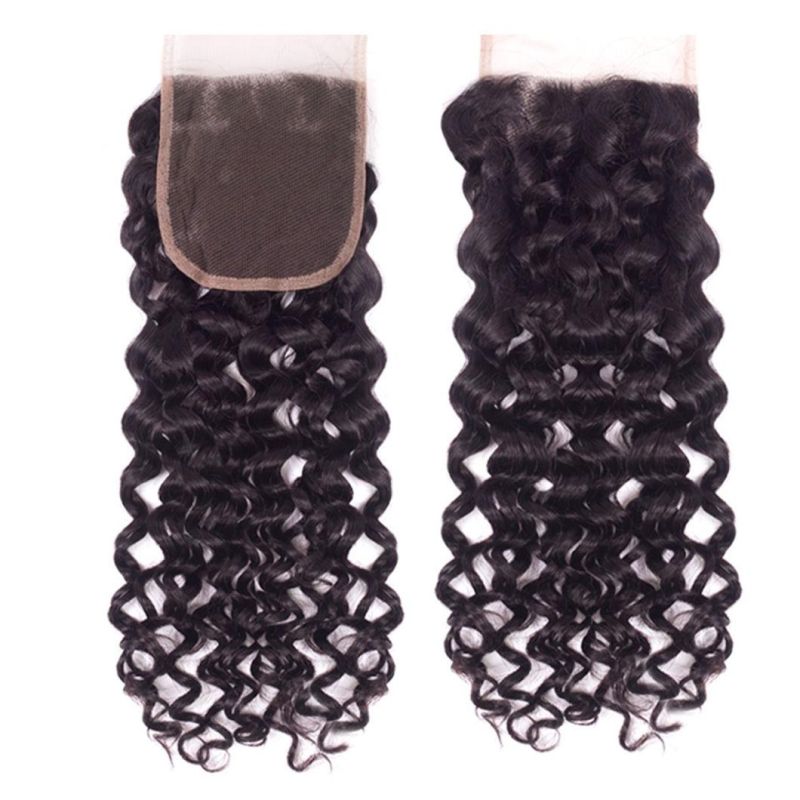 High Quality Water Wave Bundles with Closure Human Hair Bundles with Closure Brazilian Hair Weave Bundles with Closure