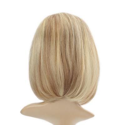 High Quality Human Hair Extension Full Lace Wig with Highlight Color and Combs