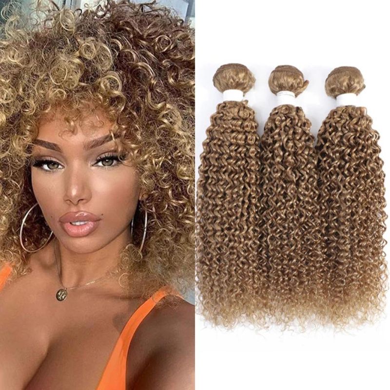 Brazilian Kinky Curly Human Hair Bundles 100% Human Hair Weave Bundles Blonde Brown Remy Hair Bundles