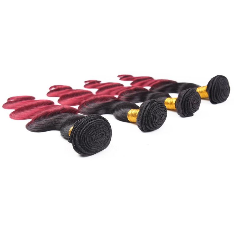 Ombre Human Hair Weaves Peruvian Human Hair Body Wave Bundles