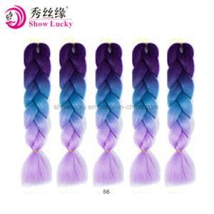 100g/Pack 24inch Kanekalon Jumbo Braids Hair Ombre 3 Tone Colored Synthetic Hair for Dolls Crochet Hair