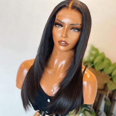 Alinybeauty Cheap Raw Indian Straight Human Hair 360 Lace Front Wig Transparent Full Lace Human Hair Wig HD Lace Frontal Wig for Black Women