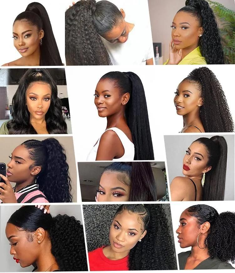 Kbeth Ponytail Hair Extensions Hot Selling Natural Kinky Curly Drawstring Ponytails 100% Brazilian Virgin Human Hair Ponytail Extension for Black Women