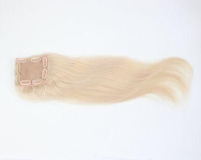 Human Hair Replacement Blond Color Lace Closure with Clips