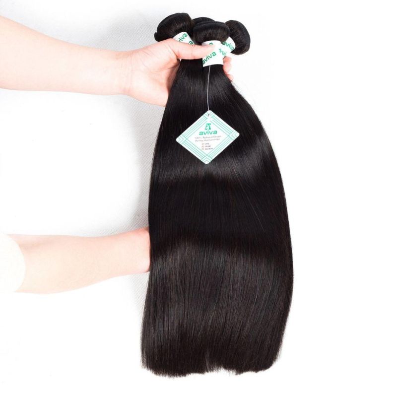 Peruvian Straight Virgin Hair Weaving Natural Color 100% Unprocessed Human Hair Weft Bulk