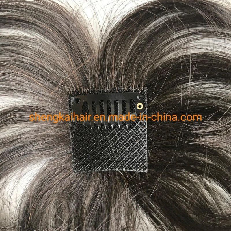 Wholesale Quality Handtied Human Hair Synthetic Hair Mix Hair Toppers