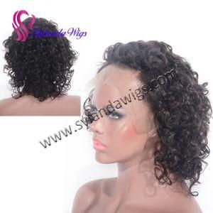 #2 Curly Brazilian Remy Human Hair Handtied Lace Frontal Wigs Human Hair Wig with Free Shipping