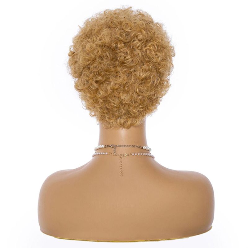 Light and Dark Brown Color Pixie Cut Wigs Short Hair Wig Heat Resistant Fiber Synthetic for Black Women