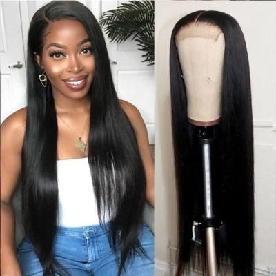 Transparent Lace Wigs for Black Women Human Hair Wigs Peruvian Hair Straight 4X4 Closure Lace Front Closure Wig 36 Inches