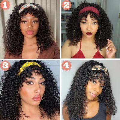 Wholesale Wig Curly Human Hair Head Band Wigs High Quality