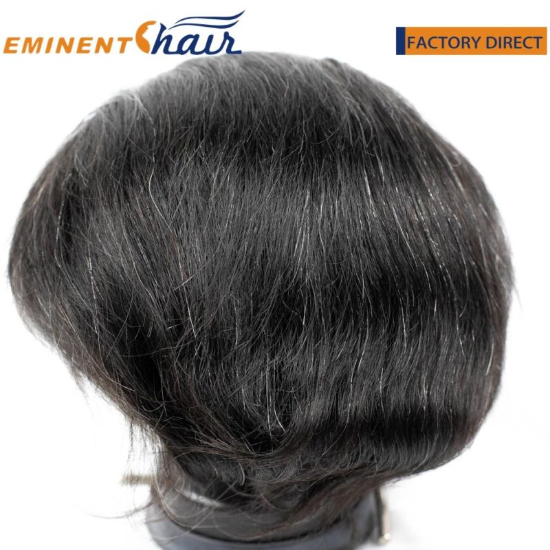 All Backwards Men′s Hairpiece Mono Lace with PU Edge Custom Toupee for Men