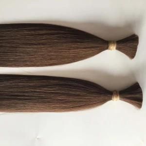 #4 Silk Straight Cuticle Brazilian Virgin Remy Human Hair Bulk Extensions