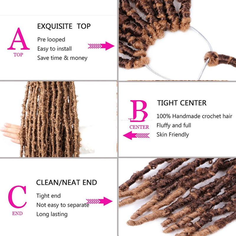28" 10 Strands/Pack Synthetic Extension Butterfly Locs Crochet Hair Braiding for Black Women
