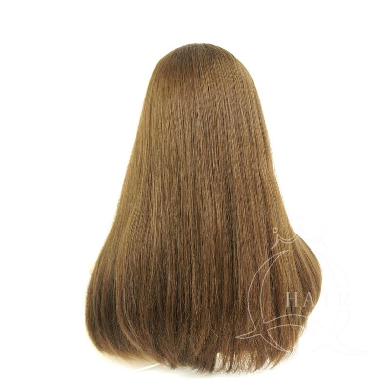 Brown Hair Wig Long Human Hair Remy Hair Wig Custom by Client Wig Factory Silk Top Jewish Wig Skin Top Wig Kosher Wigs Sheitel Perruque for Lady Women Wig