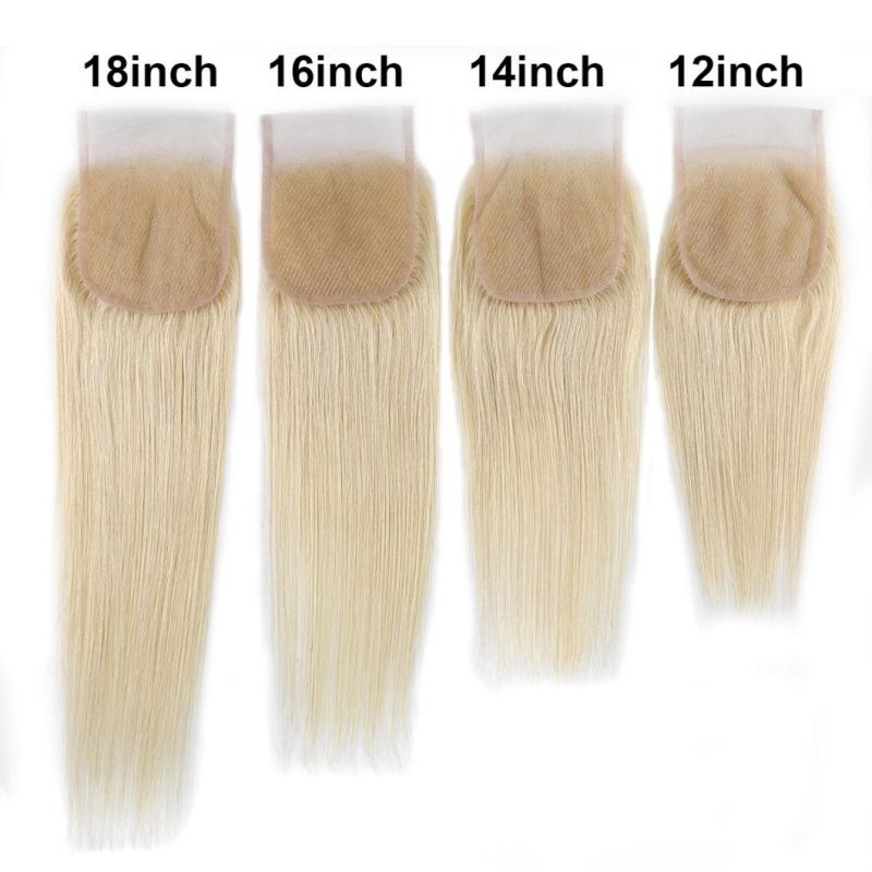 Brazilian Hair 613 Blonde Lace Closure 8-20 Inch Straight 613 Blonde 4X4 Closure