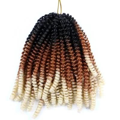 3 Color 60 Strands Synthetic Afro Curly Extension Ombre Braids Crochet Spring Twist Hair