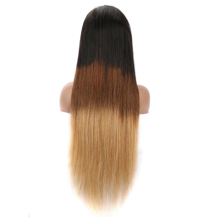 Wholesale 13X4 Ombre Sliky Straight Human Hair Wigs #T1b/4/27