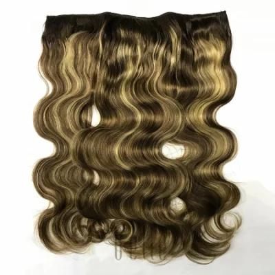 100% Top Quality Human Virgin Hair Halo Hair Extension Hairpieces for Female