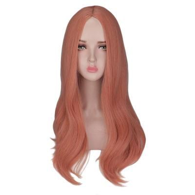 Ombre Long Wavy Wig Natural Two Tone Middle Part Heat Resistant Hair Wig Synthetic Wigs for Women 26 Inches