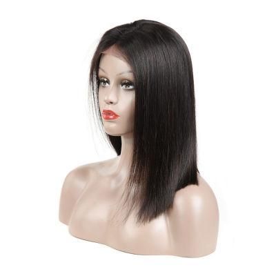 Human Hair Wig Front Lace Wig Natural Color Straight Lace Wig